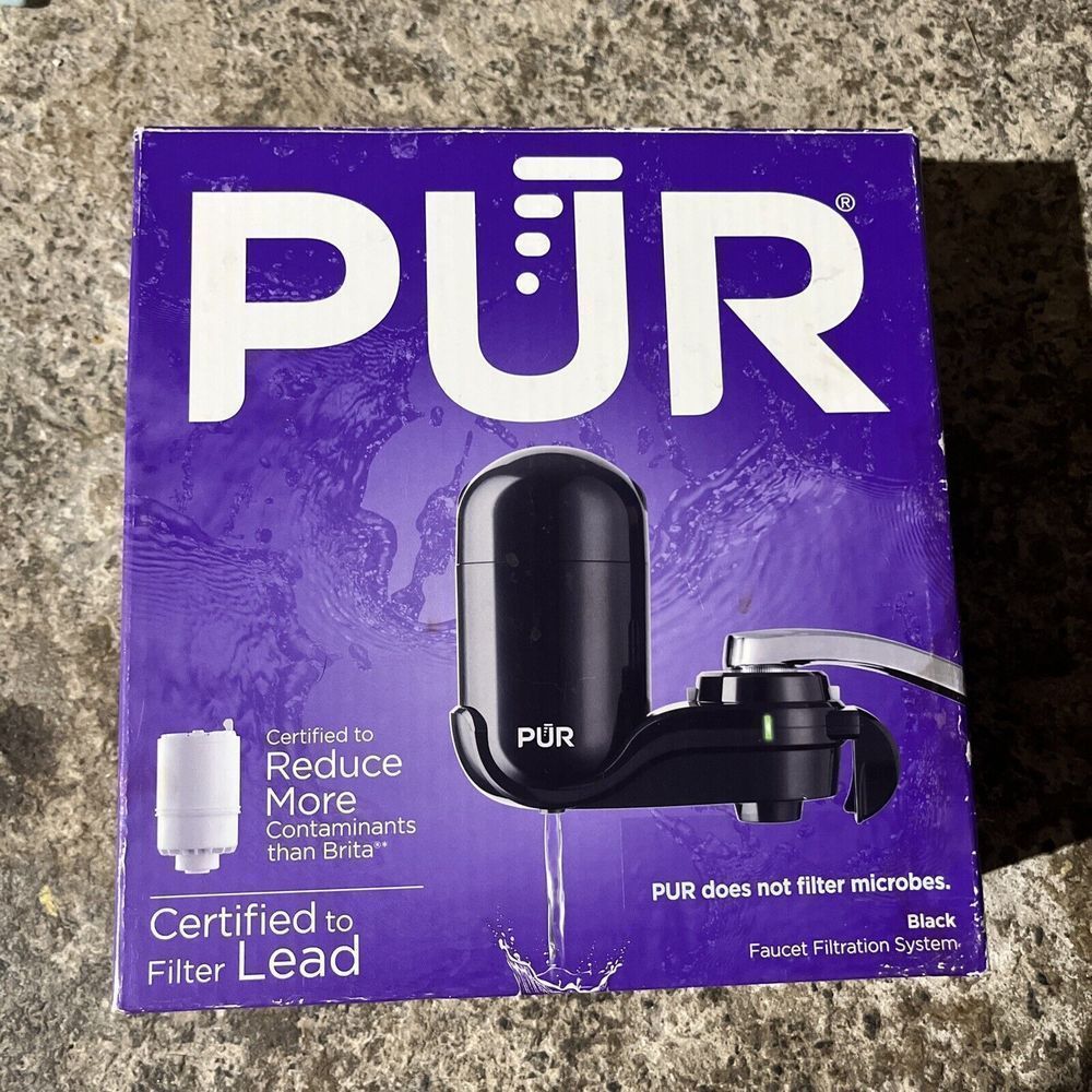 PUR Vertical Mount Water‎ Faucet Filtration System Black FM2000B New